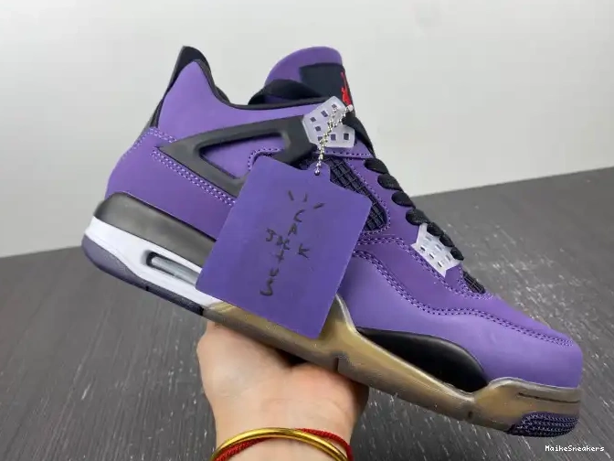 MaikeSneakers LN4 Retro 766296 Purple and 4 Travis (Friends Jordan Family) Scott 0420